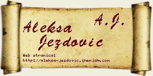 Aleksa Jezdović vizit kartica